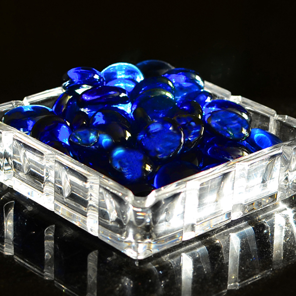 Elegant Blue Gems in a glass box
