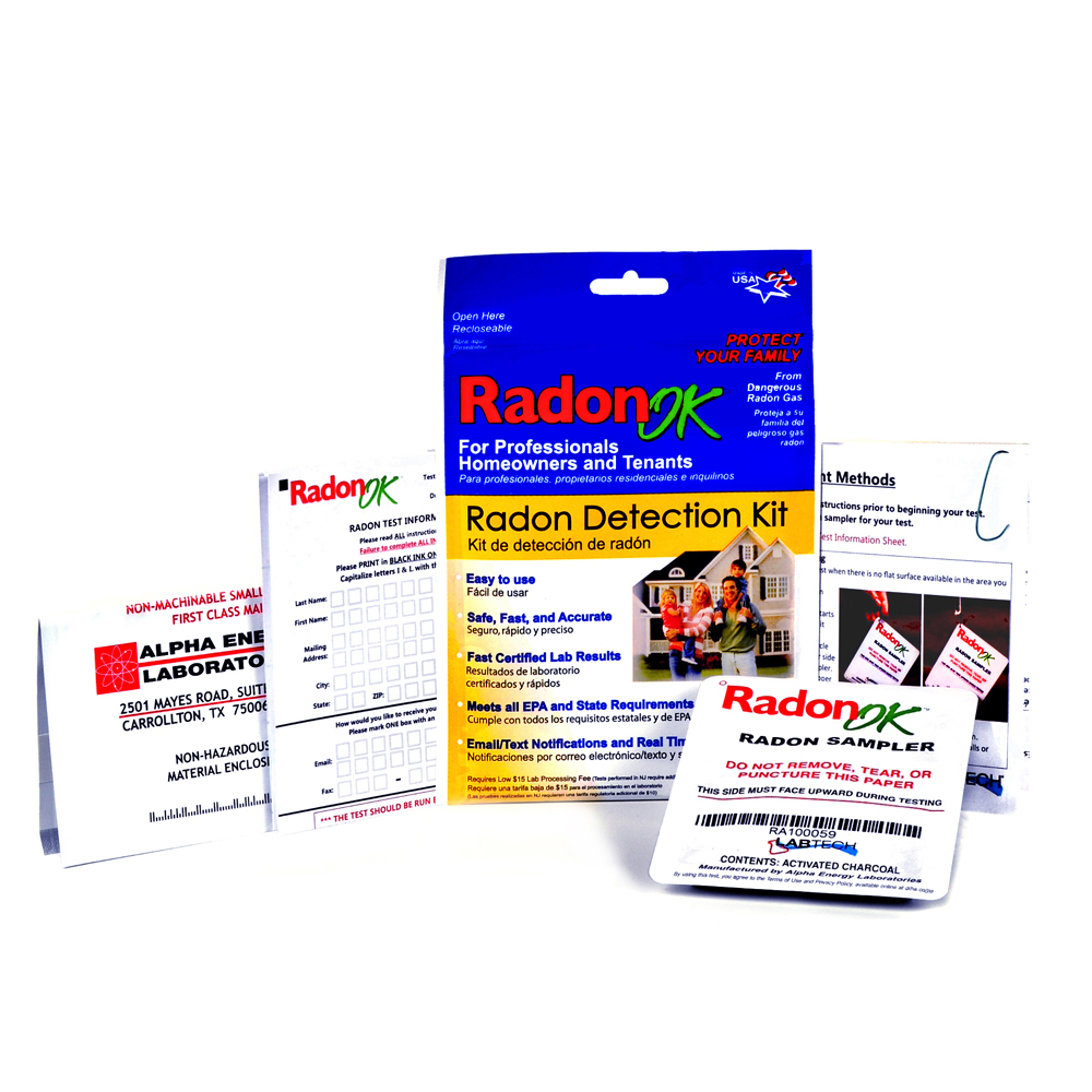 Radon OK Detection Kit contents