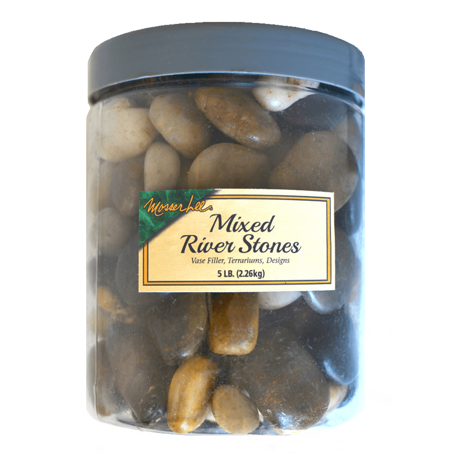 Jar of Mosser Lee Mixed River Stones